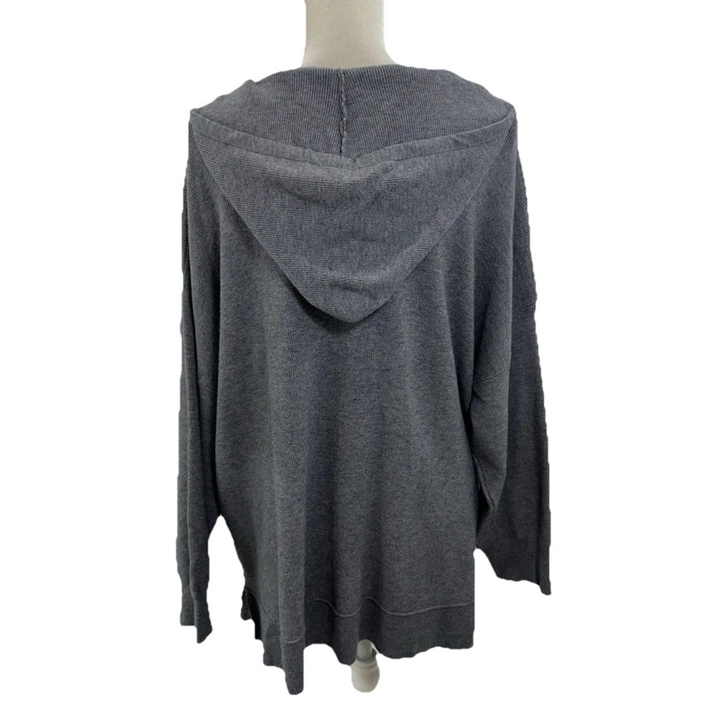 NWOT Vila Milano Gray Hooded Sweater Women’s Plus 3XL V Neck Long Sleeve - Picture 2 of 8